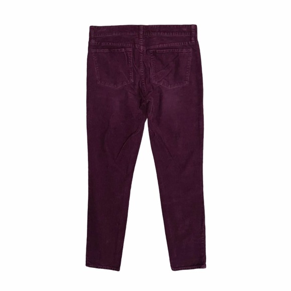 J. Crew Toothpick Corduroy Ankle Pants Burgundy - Picture 4 of 12